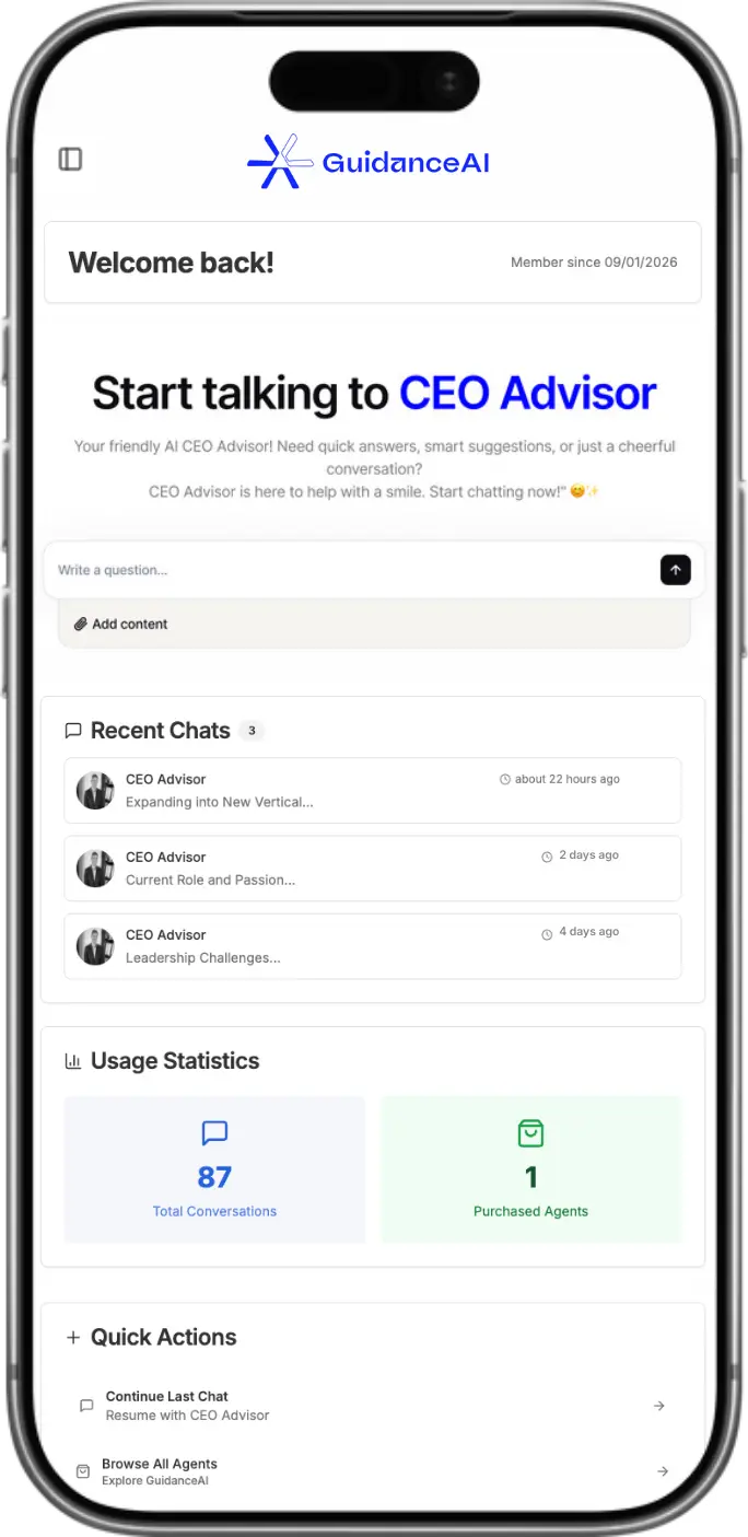 GuidanceAI mobile app